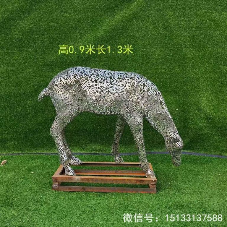 不銹鋼各種姿態(tài)小鹿雕塑 景觀(guān)小鹿雕塑2
