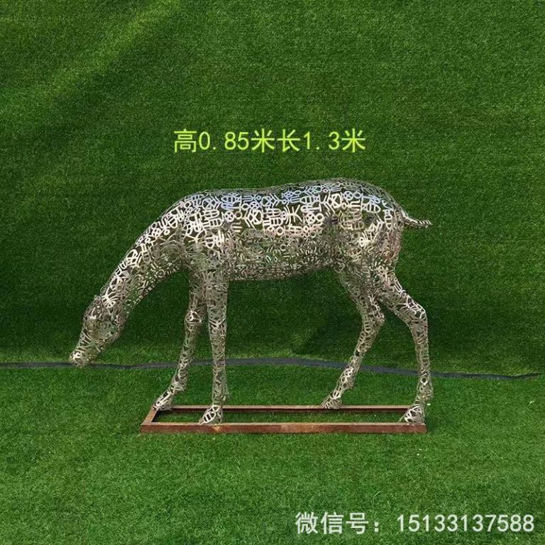 不銹鋼各種姿態(tài)小鹿雕塑 景觀(guān)小鹿雕塑1
