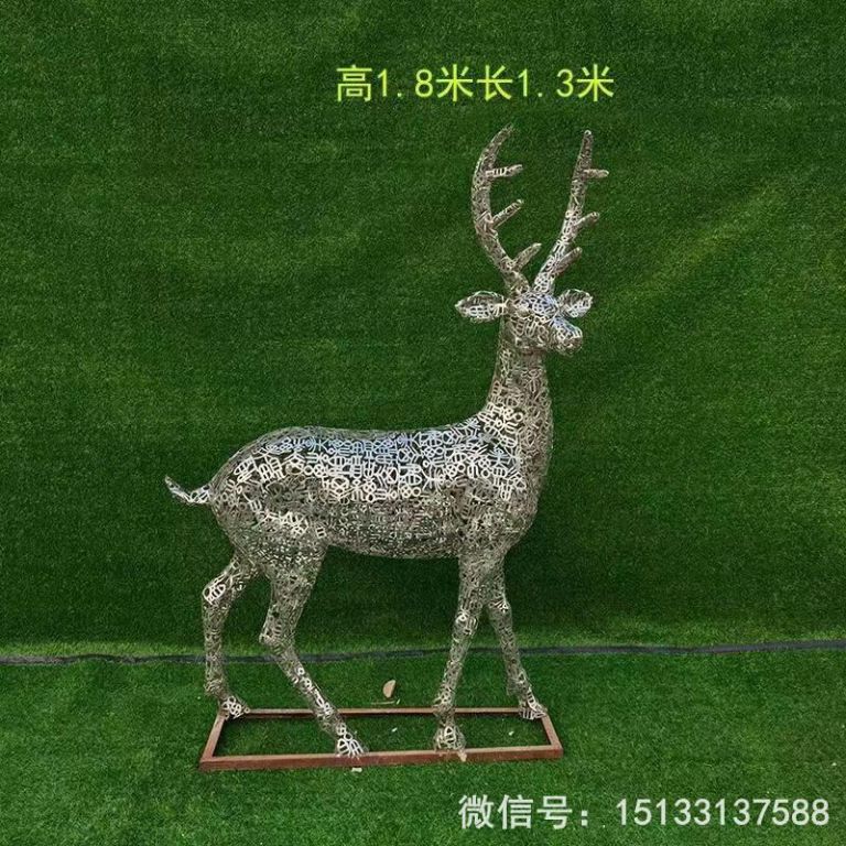 不銹鋼各種姿態(tài)小鹿雕塑 景觀(guān)小鹿雕塑4