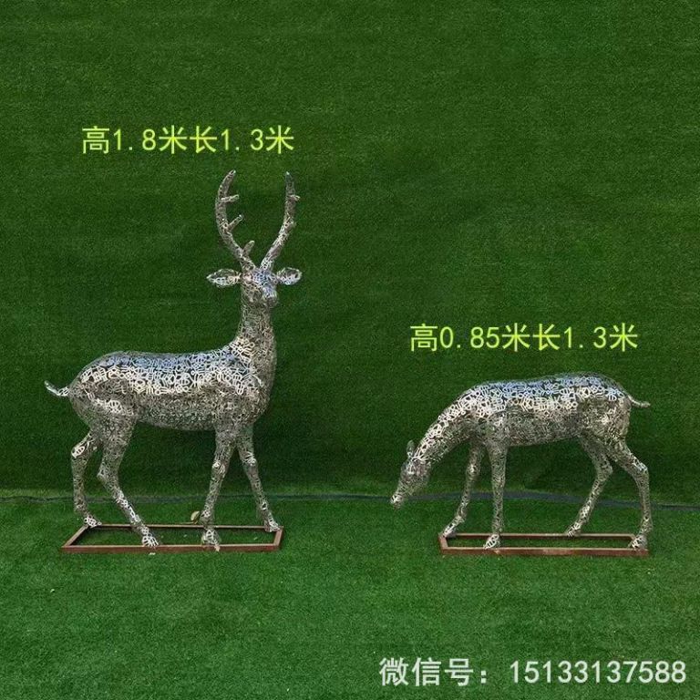 不銹鋼各種姿態(tài)小鹿雕塑 景觀(guān)小鹿雕塑6