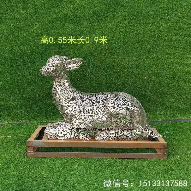 不銹鋼各種姿態(tài)小鹿雕塑 景觀(guān)小鹿雕塑1