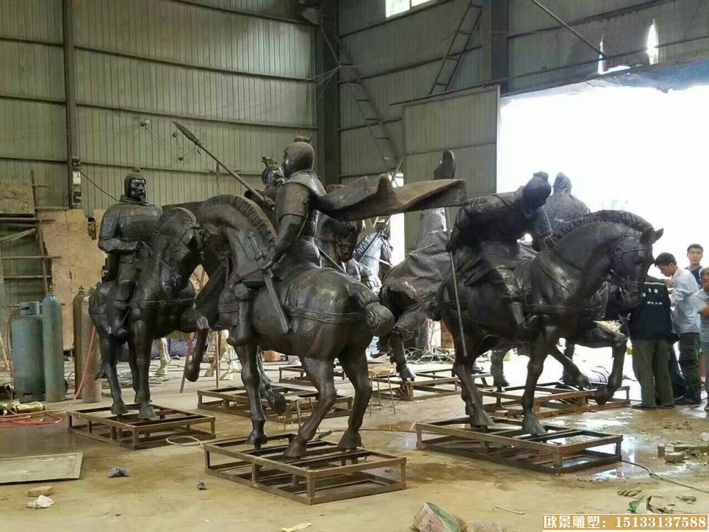 古代騎馬將士銅雕塑 人物銅雕塑