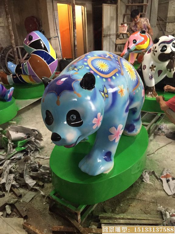 玻璃鋼卡通彩繪熊雕塑_動(dòng)物園游樂(lè )場(chǎng)休閑雕塑_廠(chǎng)家直銷(xiāo)